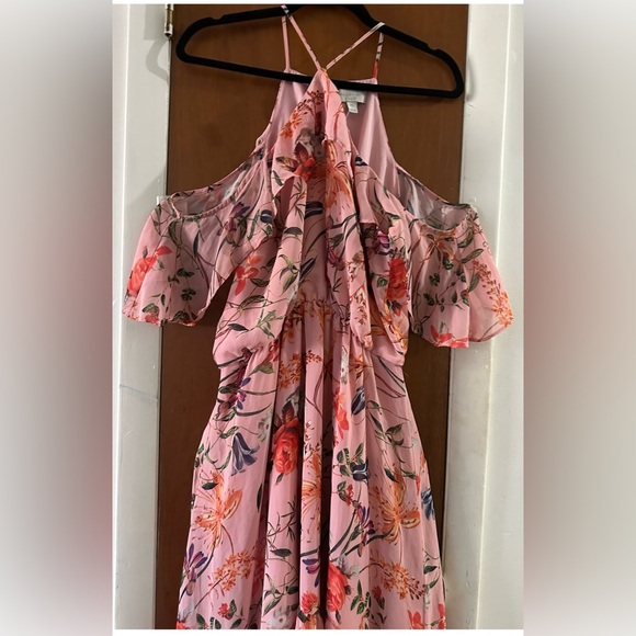 Bella & Sky Pink Floral Maxi Dress Size Petite Large - Picture 4 of 5